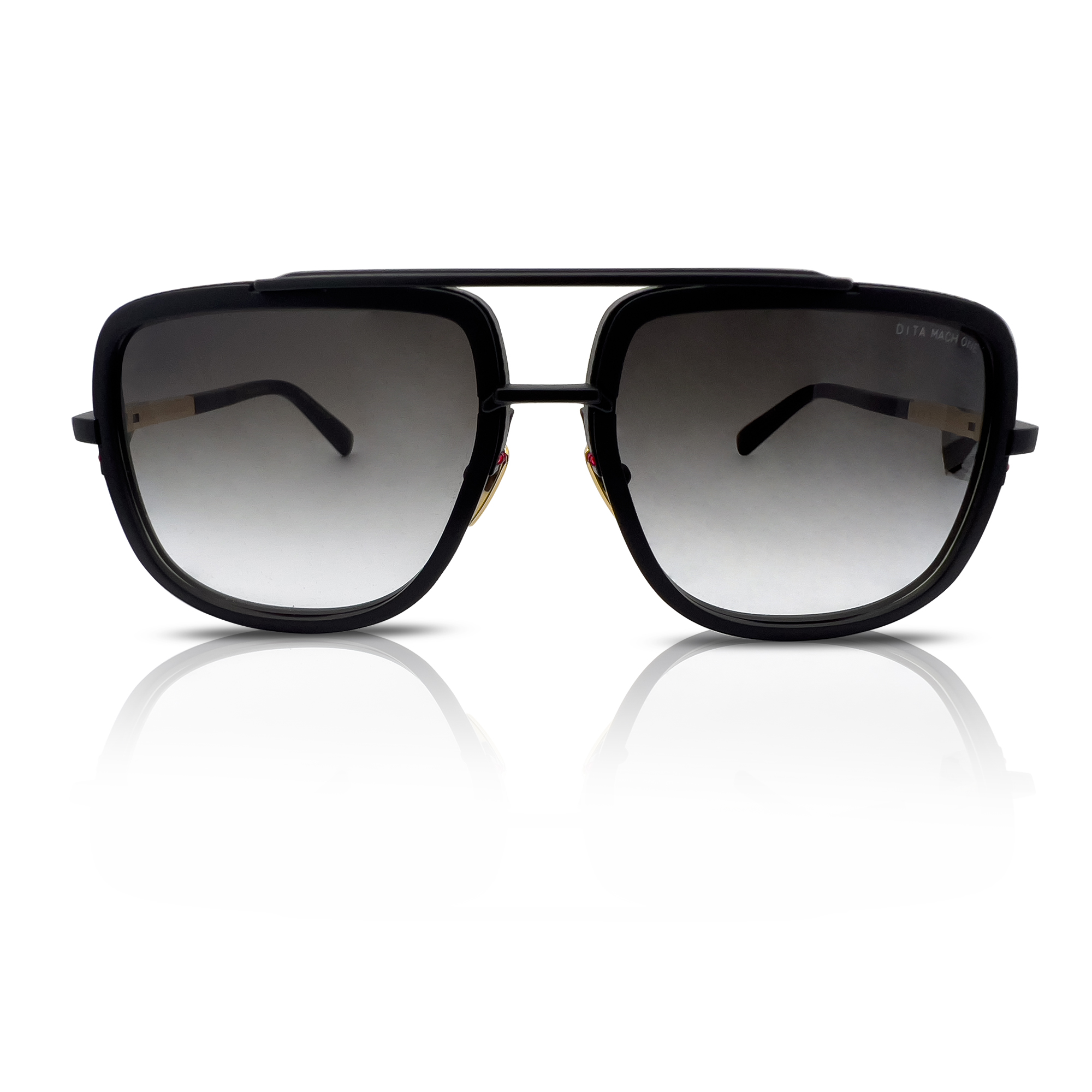 Dita Mach-One Sunglasses DRX-2030-G BLK-18K Matte Black/Yellow Gold ...